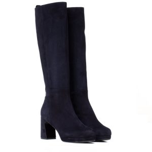 Stivali Camoscio Blu Plateau Alto: Eleganza Invernale Cervone