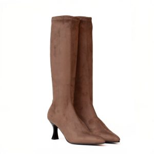 Stivale stretch beige alto