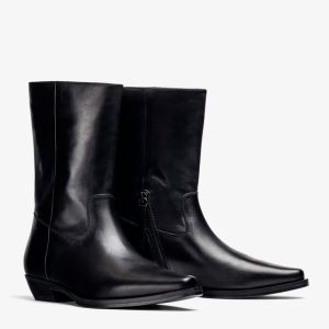 Stivale Texano in Pelle Nera Unisa Feira