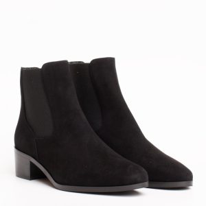 Stivaletto Camoscio Nero Tacco Basso