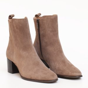 Stivaletto Cervone Camoscio Tortora Tacco Medio