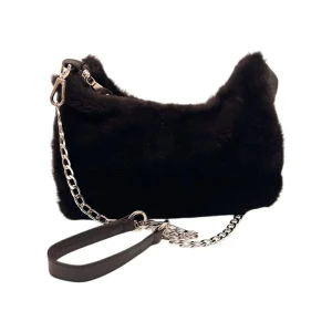 Raphael – Borsa a tracolla in pelle e montone testa di moro