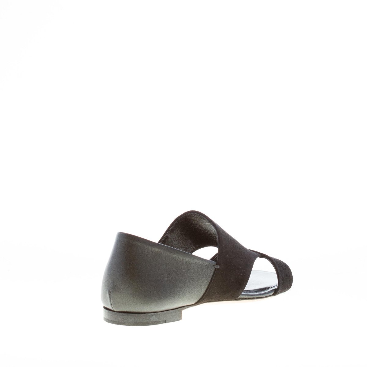 TOD’S donna sandalo piatto chiuso al tallone in camoscio e pelle NERO. Suola cuoio - immagine 4