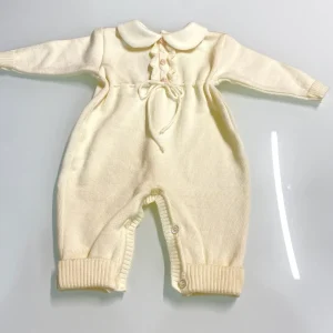 Tutone Neonata Bon Ton con Rouches in lana pura