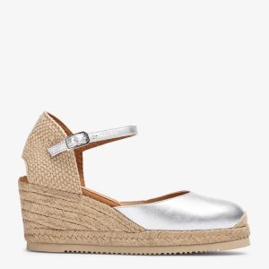 Espadrilla in pelle argento