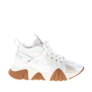 VERSACE uomo sneaker Squalo Hiker in pelle, camoscio e tessuto BIANCO più grigio