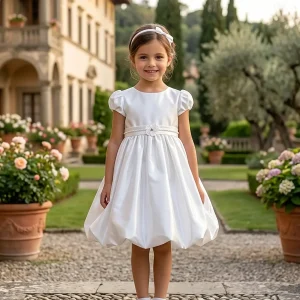 Vestito da Damigella in Raso Bianco