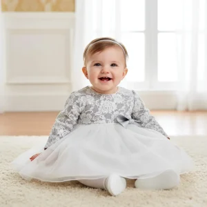 Vestito in tulle e pizzo per bambina 6 mesi