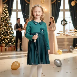 Vestito elegante plissettato per bambina