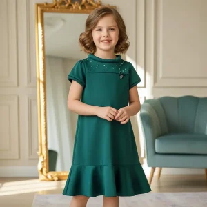 Vestito Elegante Verde per Bambina