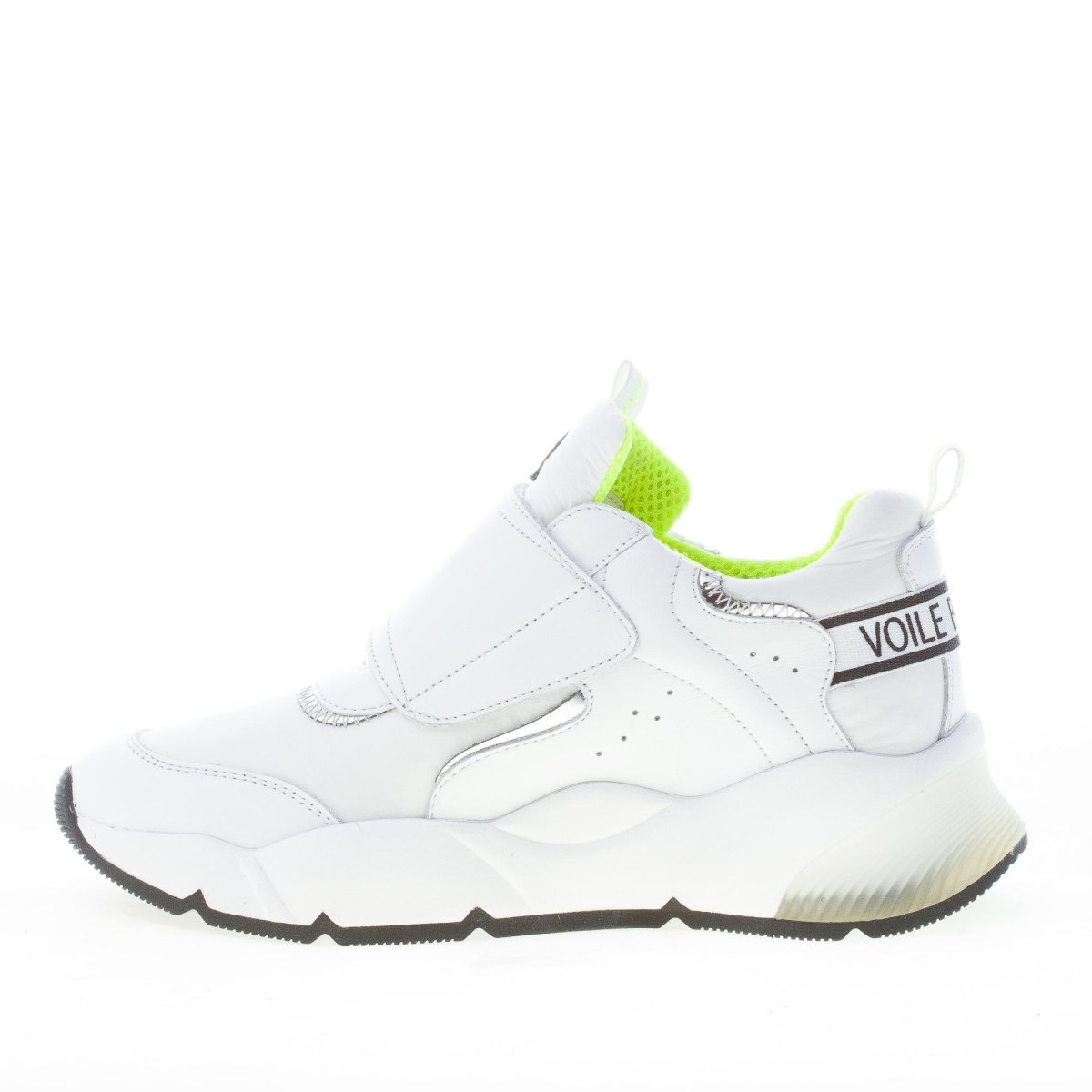 VOILE BLANCHE donna sneaker JENNIE STRAP in pelle e nylon BIANCO con strappo - immagine 6
