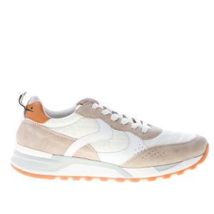 VOILE BLANCHE uomo sneaker Magg in tessuto e camoscio BEIGE e bianco