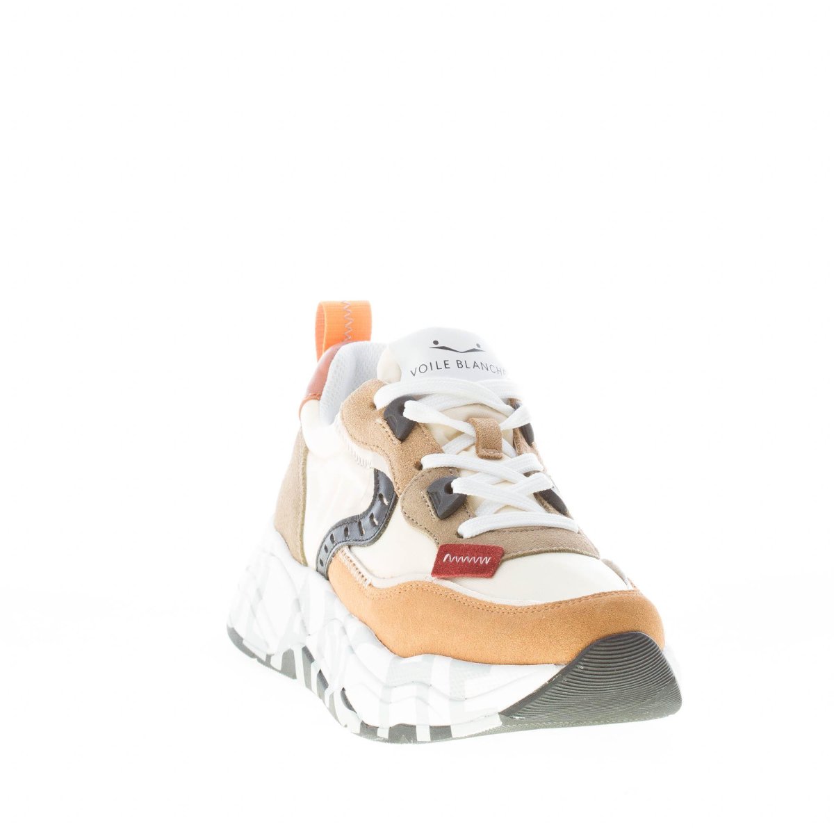 VOILE BLANCHE donna sneaker Club105 in camoscio MARRONE e tessuto BEIGE - immagine 3