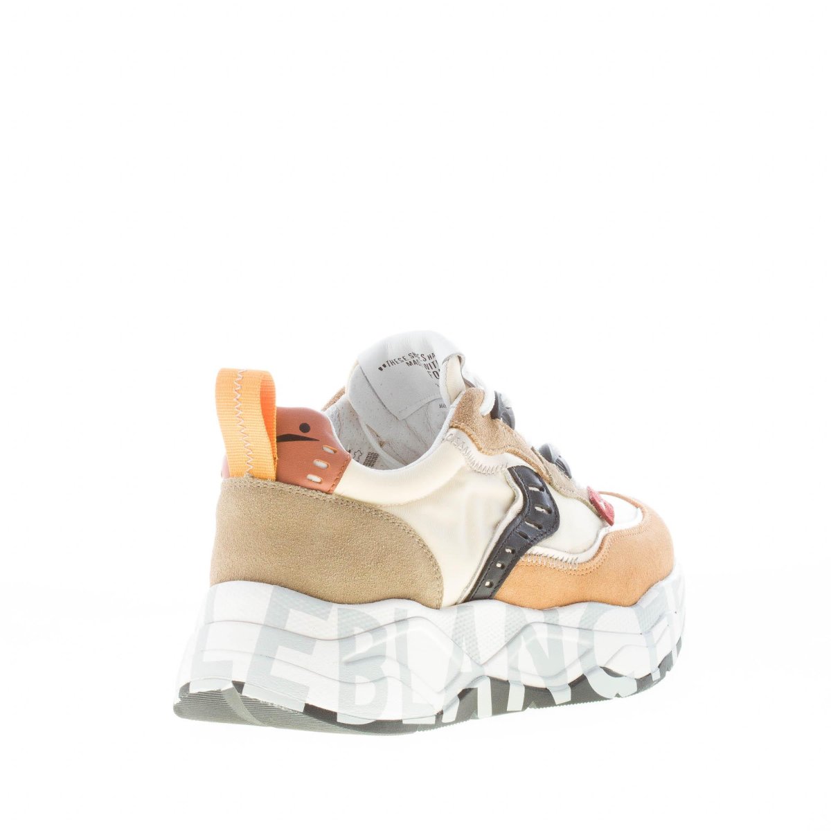 VOILE BLANCHE donna sneaker Club105 in camoscio MARRONE e tessuto BEIGE - immagine 4