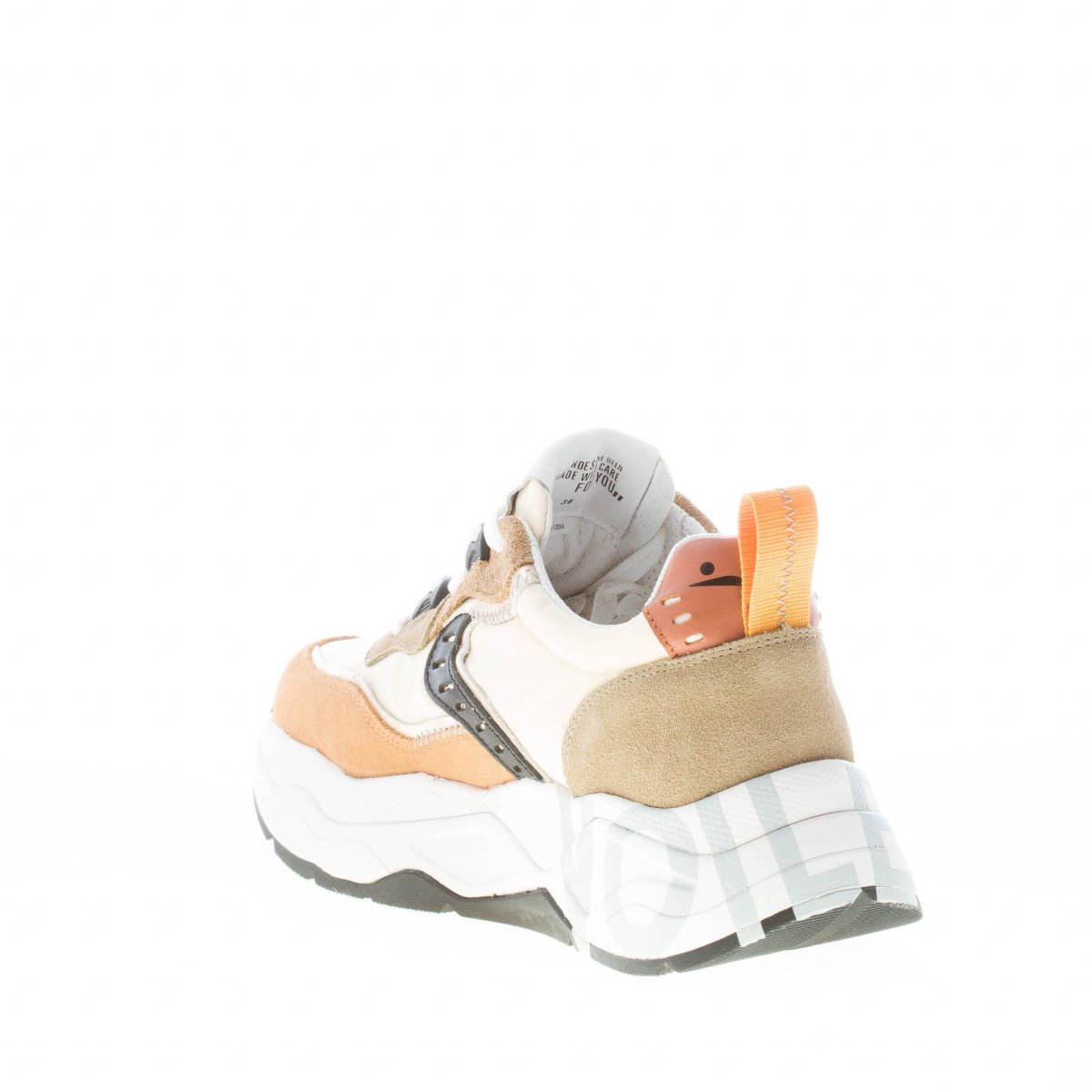 VOILE BLANCHE donna sneaker Club105 in camoscio MARRONE e tessuto BEIGE - immagine 5