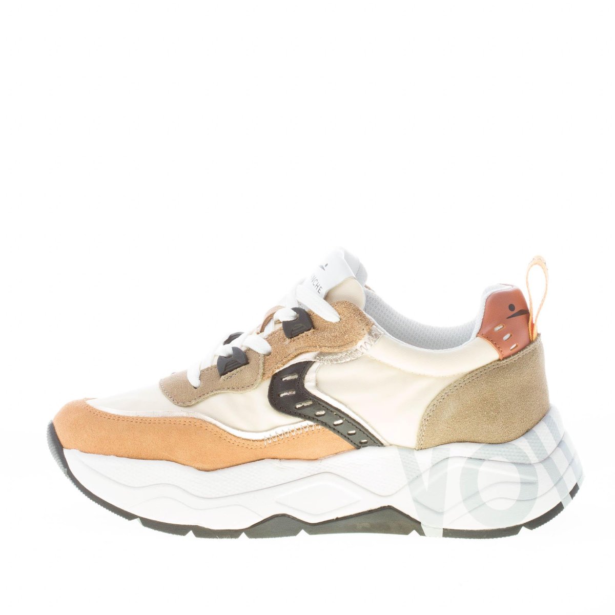 VOILE BLANCHE donna sneaker Club105 in camoscio MARRONE e tessuto BEIGE - immagine 6
