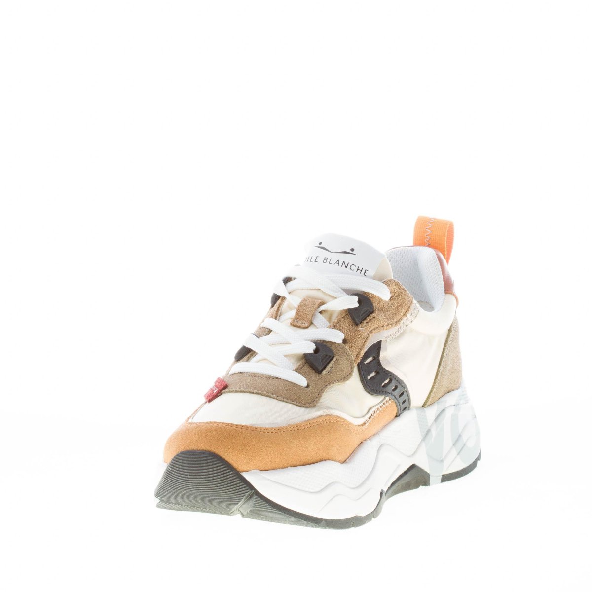 VOILE BLANCHE donna sneaker Club105 in camoscio MARRONE e tessuto BEIGE - immagine 7