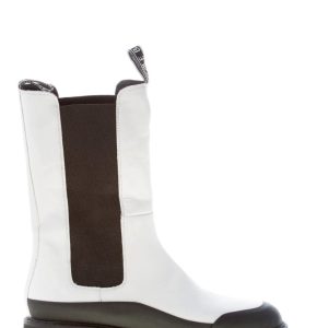 VOILE BLANCHE donna stivaletto elasticizzato in pelle BIANCO più nero