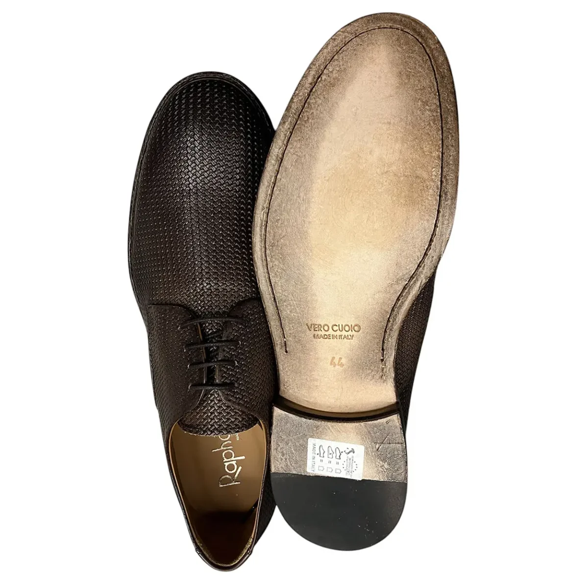 Raphael – EU/44 – Scarpe stringate in pelle stampa intrecciata 6175 - immagine 5