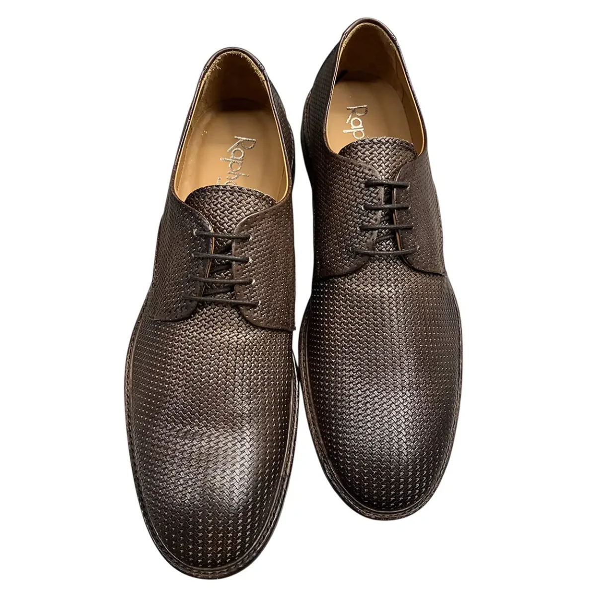 Raphael – EU/44 – Scarpe stringate in pelle stampa intrecciata 6175 - immagine 3