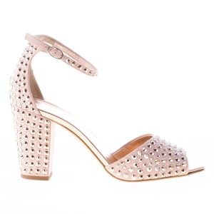 GIUSEPPE ZANOTTI DESIGN donna sandalo in camoscio ROSA con cristalli. Tacco 8 cm