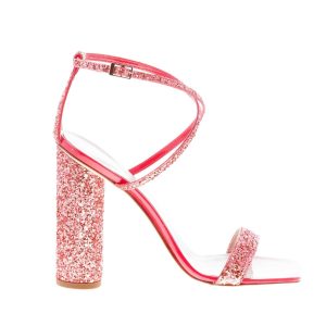 GIUSEPPE ZANOTTI DESIGN donna sandalo Vampiro in pelle glitterata GERANIO. Tacco 11 cm