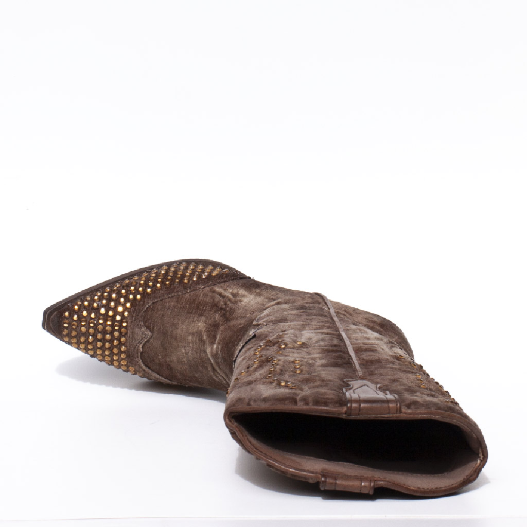 Stivale texano velluto e borchie - immagine 5