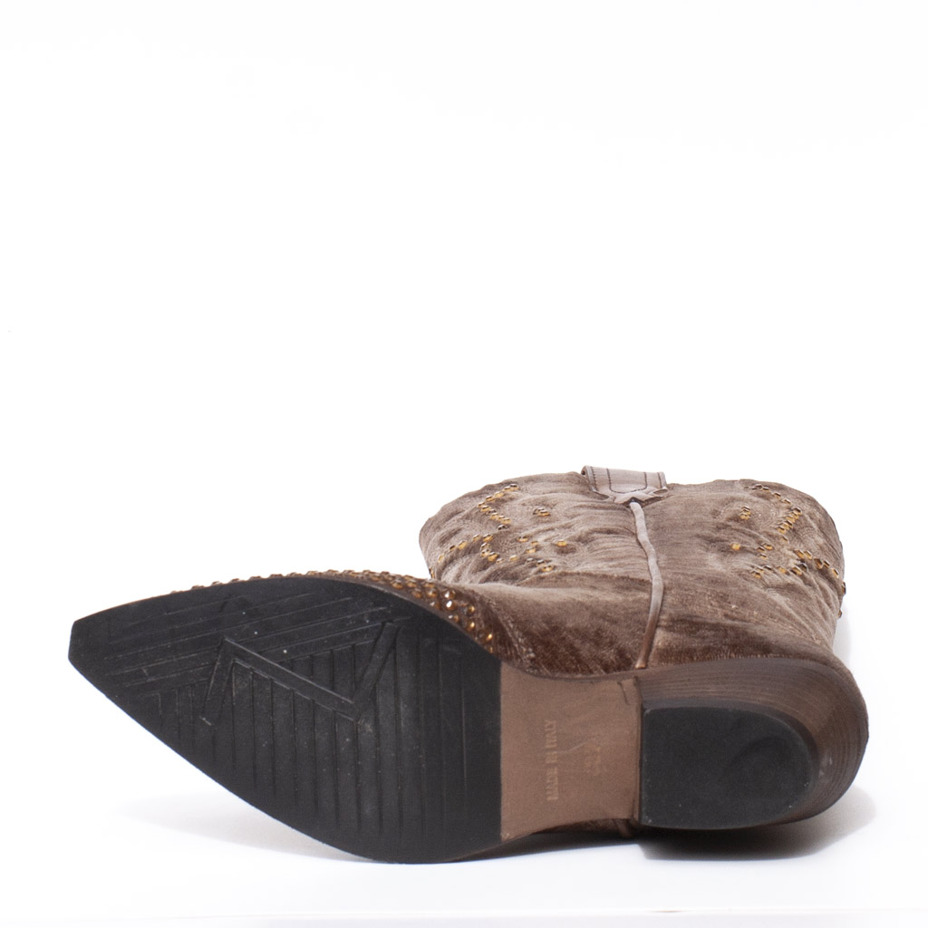 Stivale texano velluto e borchie - immagine 6